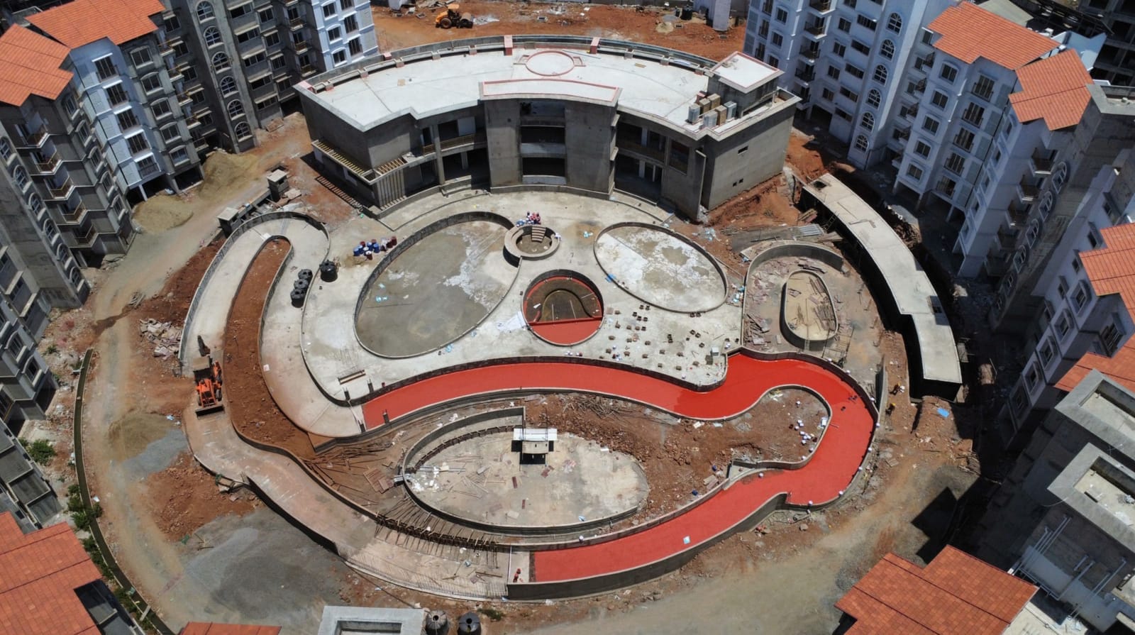 Reinforcement and formwork for a circular structure at Adora De Goa
