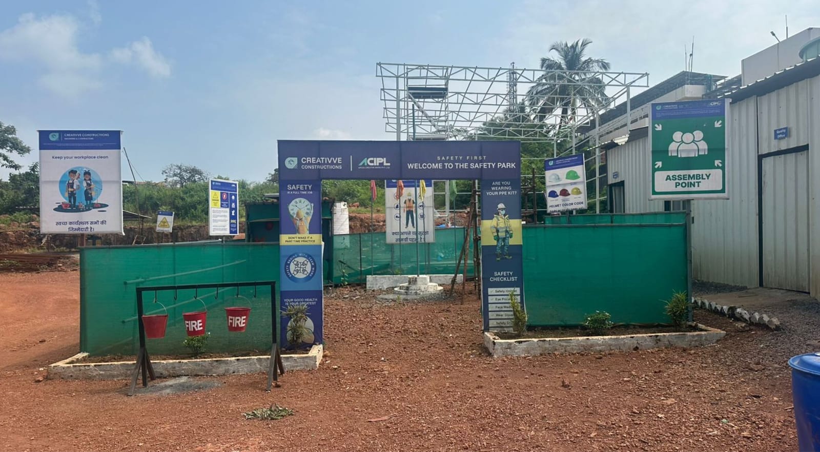Site established with safety signage at Medispray, Goa