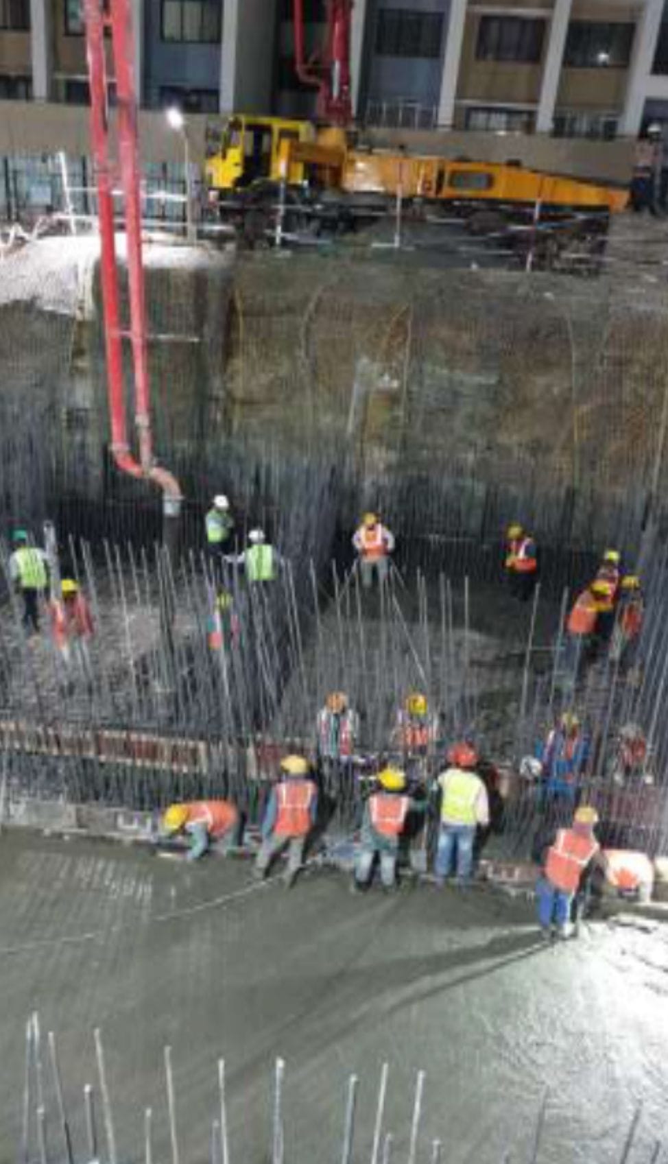 Crew tying reinforcement steel at Godrej 24 UGWT
