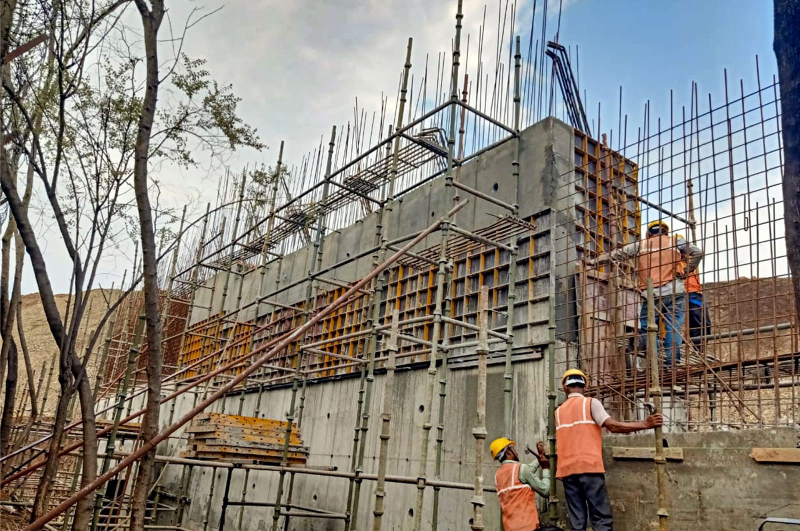Shuttering being erected at the SSC Plant